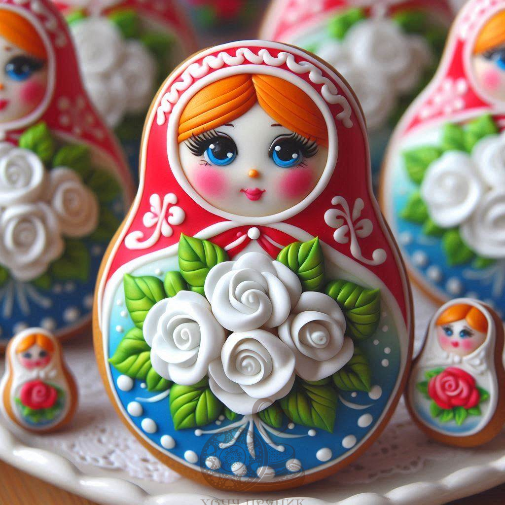 Русская матрешка в виде расписного  пряника